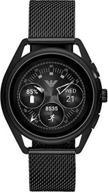 emporio armani connected smartwatch 3 edelstahl mit milanaise armband schwarz