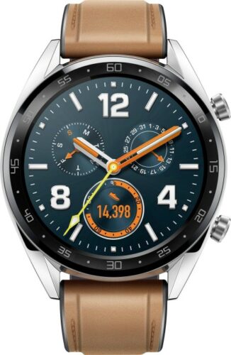 Huawei Watch GT Classic silber mit Lederarmband braun (55023253/55023257)